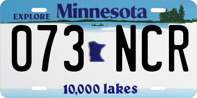 MN license plate 073NCR
