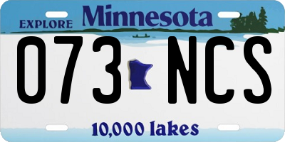 MN license plate 073NCS