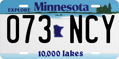 MN license plate 073NCY