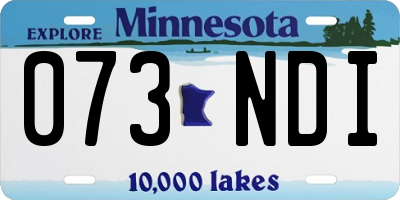 MN license plate 073NDI