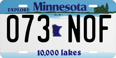 MN license plate 073NOF