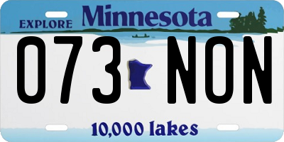 MN license plate 073NON