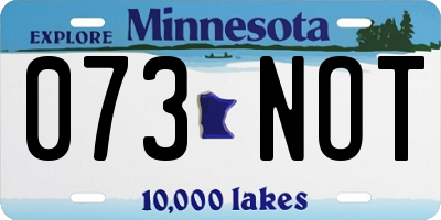 MN license plate 073NOT