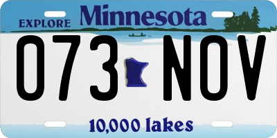 MN license plate 073NOV