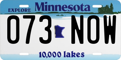 MN license plate 073NOW