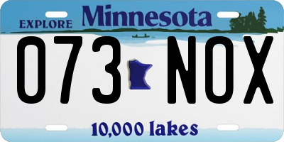 MN license plate 073NOX