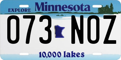 MN license plate 073NOZ