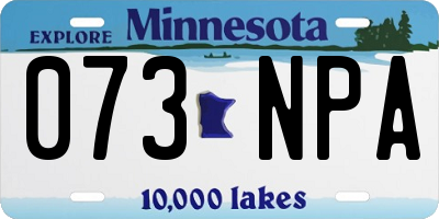 MN license plate 073NPA