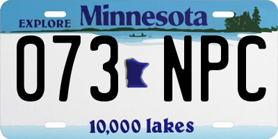 MN license plate 073NPC