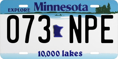 MN license plate 073NPE