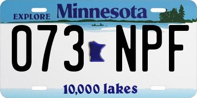 MN license plate 073NPF