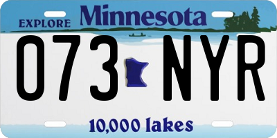 MN license plate 073NYR