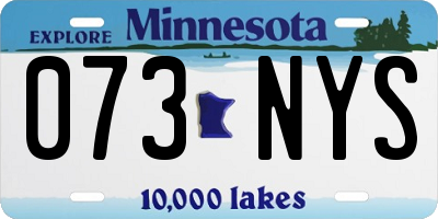 MN license plate 073NYS