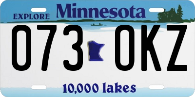 MN license plate 073OKZ