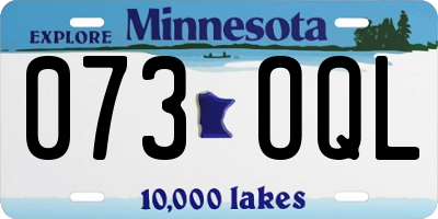 MN license plate 073OQL