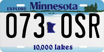 MN license plate 073OSR
