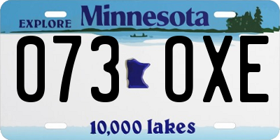 MN license plate 073OXE