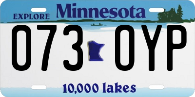 MN license plate 073OYP
