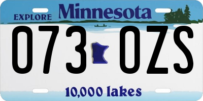 MN license plate 073OZS