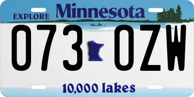 MN license plate 073OZW