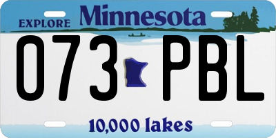 MN license plate 073PBL