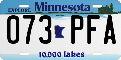 MN license plate 073PFA