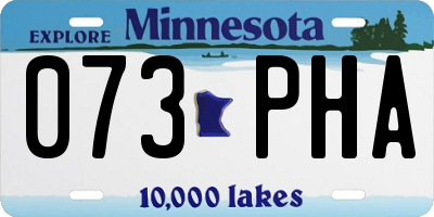 MN license plate 073PHA