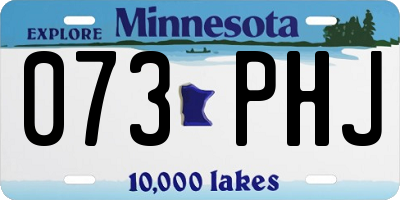 MN license plate 073PHJ