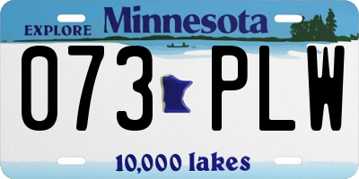 MN license plate 073PLW