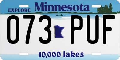 MN license plate 073PUF