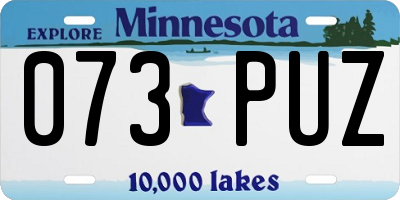 MN license plate 073PUZ
