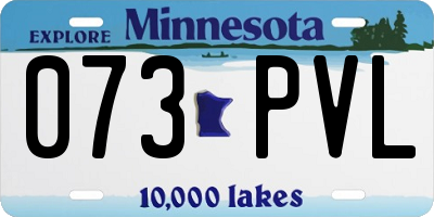 MN license plate 073PVL