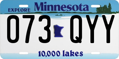 MN license plate 073QYY