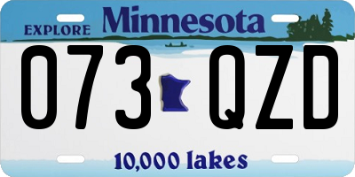 MN license plate 073QZD