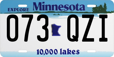 MN license plate 073QZI