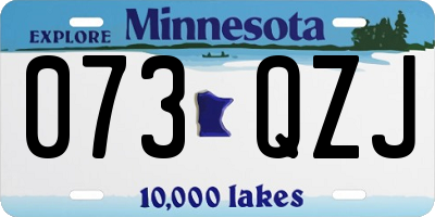 MN license plate 073QZJ