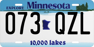 MN license plate 073QZL