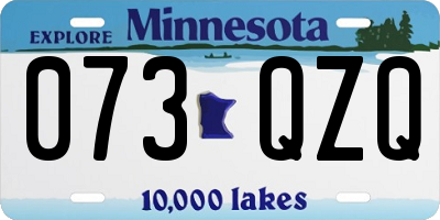 MN license plate 073QZQ