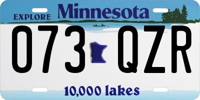 MN license plate 073QZR