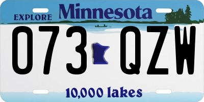 MN license plate 073QZW