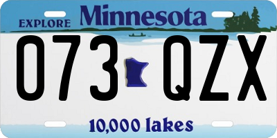 MN license plate 073QZX