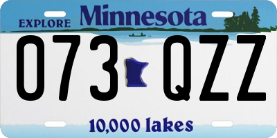 MN license plate 073QZZ