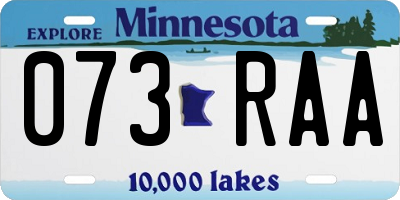 MN license plate 073RAA