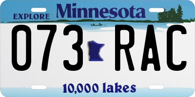 MN license plate 073RAC