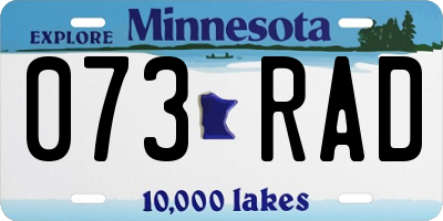 MN license plate 073RAD
