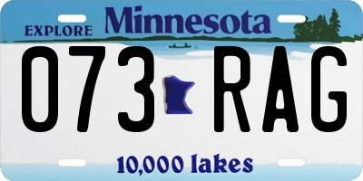 MN license plate 073RAG