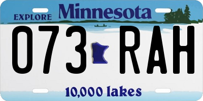 MN license plate 073RAH