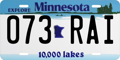 MN license plate 073RAI