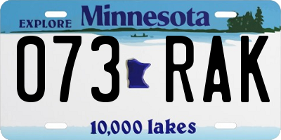 MN license plate 073RAK