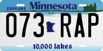 MN license plate 073RAP